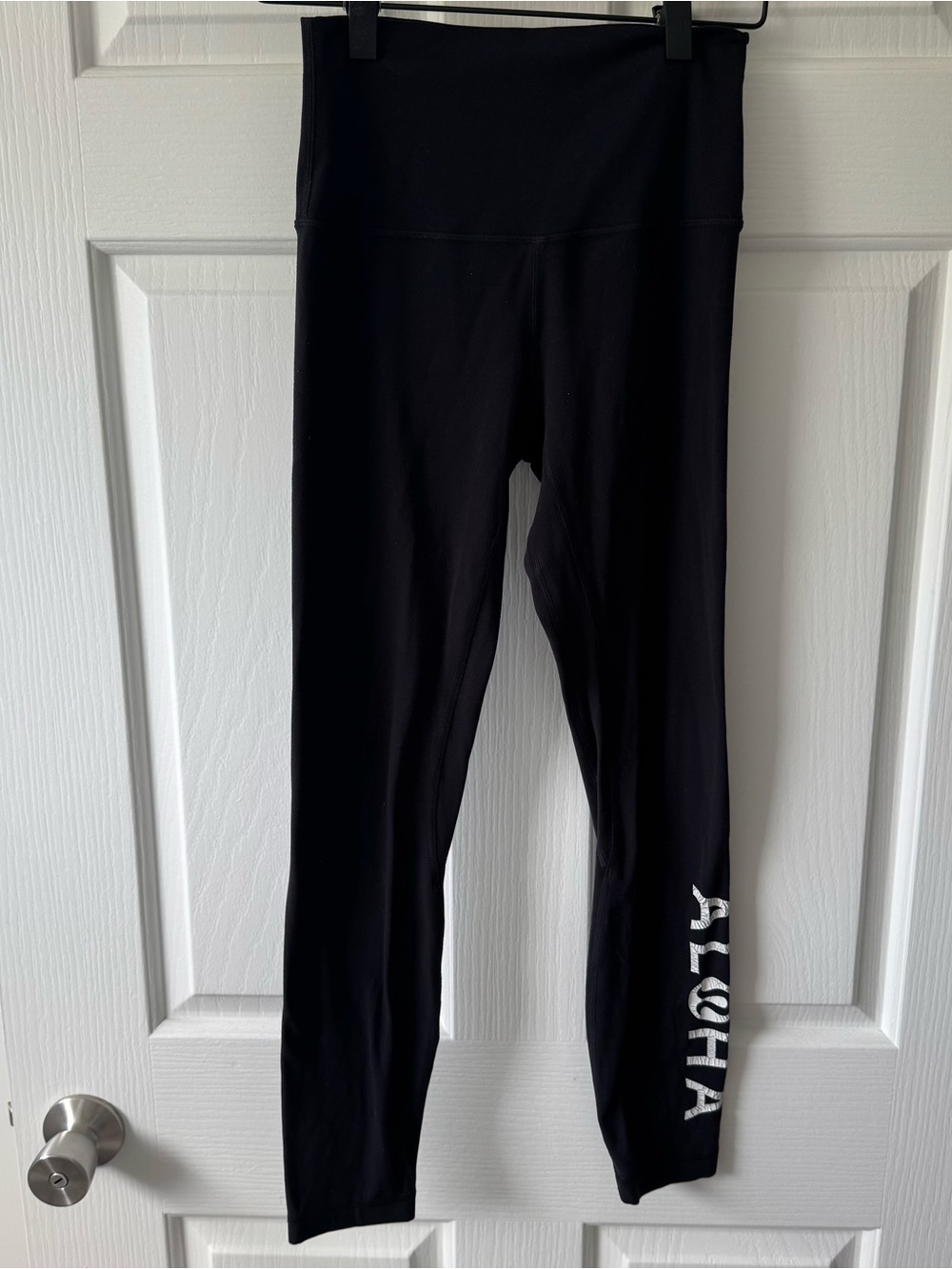 lululemon Black Align Leggings with ALOHA logo
